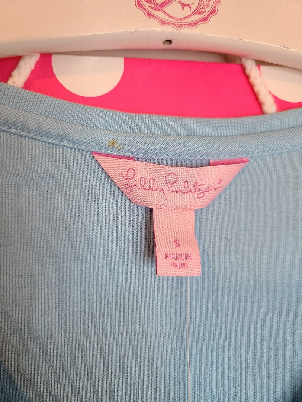 NWT Lilly Pulitzer Janeen Light Blue Classic Cotton V-neck Tee Size Small - Picture 6 of 7